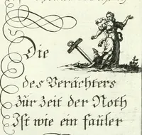 An illustration from Geistliche Herzens-Einbildungen inn zweihundert und fünfzig biblischen Figur-Sprüchen angedeutet : allen andächtige[n] Herze[n], u. der Tugent-Liebenden Jugent, zu einer Gottseligen Belustigung, auch denen Einfältigen, zu einer anmuthigen Vorstellung, unschweren Ergreiffung, und nuzlichen Fassung, auss allen canonischen Büchern der H. Schrifft ... (1688)