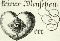 An illustration from Geistliche Herzens-Einbildungen inn zweihundert und fünfzig biblischen Figur-Sprüchen angedeutet : allen andächtige[n] Herze[n], u. der Tugent-Liebenden Jugent, zu einer Gottseligen Belustigung, auch denen Einfältigen, zu einer anmuthigen Vorstellung, unschweren Ergreiffung, und nuzlichen Fassung, auss allen canonischen Büchern der H. Schrifft ... (1688)