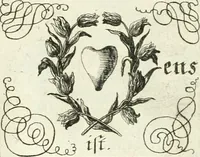 An illustration from Geistliche Herzens-Einbildungen inn zweihundert und fünfzig biblischen Figur-Sprüchen angedeutet : allen andächtige[n] Herze[n], u. der Tugent-Liebenden Jugent, zu einer Gottseligen Belustigung, auch denen Einfältigen, zu einer anmuthigen Vorstellung, unschweren Ergreiffung, und nuzlichen Fassung, auss allen canonischen Büchern der H. Schrifft ... (1688)