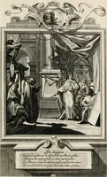 An illustration from Geistliche Todts-Gedancken : bey allerhand Gemählden und Schildereyen in Vorbildung unterschiedlichen Geschlechts, Alters, Standes, und Würdens-Persohnen sich des Todes zu erinneren, aus dessen Lehr die Tugend zu üben, und die Sünd zu meyden : erstlich in Kupfer entworffen, nachmahlen durch sittliche Erörtherung und Uberlegung unter Todten-Farben in Vorschein gebracht, dardurch zum Heyl der Seelen im Gemüth des geneigten Lesers ein lebendige Forcht und embsige Vorsorg des Todes zu erwecken (1753)