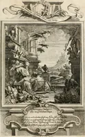 An illustration from Geistliche Todts-Gedancken : bey allerhand Gemählden und Schildereyen in Vorbildung unterschiedlichen Geschlechts, Alters, Standes, und Würdens-Persohnen sich des Todes zu erinneren, aus dessen Lehr die Tugend zu üben, und die Sünd zu meyden : erstlich in Kupfer entworffen, nachmahlen durch sittliche Erörtherung und Uberlegung unter Todten-Farben in Vorschein gebracht, dardurch zum Heyl der Seelen im Gemüth des geneigten Lesers ein lebendige Forcht und embsige Vorsorg des Todes zu erwecken (1753)
