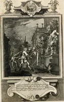 An illustration from Geistliche Todts-Gedancken : bey allerhand Gemählden und Schildereyen in Vorbildung unterschiedlichen Geschlechts, Alters, Standes, und Würdens-Persohnen sich des Todes zu erinneren, aus dessen Lehr die Tugend zu üben, und die Sünd zu meyden : erstlich in Kupfer entworffen, nachmahlen durch sittliche Erörtherung und Uberlegung unter Todten-Farben in Vorschein gebracht, dardurch zum Heyl der Seelen im Gemüth des geneigten Lesers ein lebendige Forcht und embsige Vorsorg des Todes zu erwecken (1753)