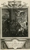 An illustration from Geistliche Todts-Gedancken : bey allerhand Gemählden und Schildereyen in Vorbildung unterschiedlichen Geschlechts, Alters, Standes, und Würdens-Persohnen sich des Todes zu erinneren, aus dessen Lehr die Tugend zu üben, und die Sünd zu meyden : erstlich in Kupfer entworffen, nachmahlen durch sittliche Erörtherung und Uberlegung unter Todten-Farben in Vorschein gebracht, dardurch zum Heyl der Seelen im Gemüth des geneigten Lesers ein lebendige Forcht und embsige Vorsorg des Todes zu erwecken (1753)