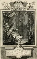 An illustration from Geistliche Todts-Gedancken : bey allerhand Gemählden und Schildereyen in Vorbildung unterschiedlichen Geschlechts, Alters, Standes, und Würdens-Persohnen sich des Todes zu erinneren, aus dessen Lehr die Tugend zu üben, und die Sünd zu meyden : erstlich in Kupfer entworffen, nachmahlen durch sittliche Erörtherung und Uberlegung unter Todten-Farben in Vorschein gebracht, dardurch zum Heyl der Seelen im Gemüth des geneigten Lesers ein lebendige Forcht und embsige Vorsorg des Todes zu erwecken (1753)