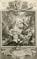 An illustration from Geistliche Todts-Gedancken : bey allerhand Gemählden und Schildereyen in Vorbildung unterschiedlichen Geschlechts, Alters, Standes, und Würdens-Persohnen sich des Todes zu erinneren, aus dessen Lehr die Tugend zu üben, und die Sünd zu meyden : erstlich in Kupfer entworffen, nachmahlen durch sittliche Erörtherung und Uberlegung unter Todten-Farben in Vorschein gebracht, dardurch zum Heyl der Seelen im Gemüth des geneigten Lesers ein lebendige Forcht und embsige Vorsorg des Todes zu erwecken (1753)