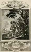 An illustration from Geistliche Todts-Gedancken : bey allerhand Gemählden und Schildereyen in Vorbildung unterschiedlichen Geschlechts, Alters, Standes, und Würdens-Persohnen sich des Todes zu erinneren, aus dessen Lehr die Tugend zu üben, und die Sünd zu meyden : erstlich in Kupfer entworffen, nachmahlen durch sittliche Erörtherung und Uberlegung unter Todten-Farben in Vorschein gebracht, dardurch zum Heyl der Seelen im Gemüth des geneigten Lesers ein lebendige Forcht und embsige Vorsorg des Todes zu erwecken (1753)