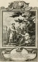 An illustration from Geistliche Todts-Gedancken : bey allerhand Gemählden und Schildereyen in Vorbildung unterschiedlichen Geschlechts, Alters, Standes, und Würdens-Persohnen sich des Todes zu erinneren, aus dessen Lehr die Tugend zu üben, und die Sünd zu meyden : erstlich in Kupfer entworffen, nachmahlen durch sittliche Erörtherung und Uberlegung unter Todten-Farben in Vorschein gebracht, dardurch zum Heyl der Seelen im Gemüth des geneigten Lesers ein lebendige Forcht und embsige Vorsorg des Todes zu erwecken (1753)