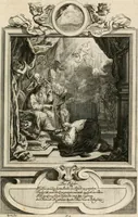 An illustration from Geistliche Todts-Gedancken : bey allerhand Gemählden und Schildereyen in Vorbildung unterschiedlichen Geschlechts, Alters, Standes, und Würdens-Persohnen sich des Todes zu erinneren, aus dessen Lehr die Tugend zu üben, und die Sünd zu meyden : erstlich in Kupfer entworffen, nachmahlen durch sittliche Erörtherung und Uberlegung unter Todten-Farben in Vorschein gebracht, dardurch zum Heyl der Seelen im Gemüth des geneigten Lesers ein lebendige Forcht und embsige Vorsorg des Todes zu erwecken (1753)