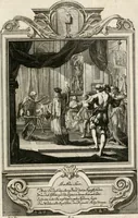 An illustration from Geistliche Todts-Gedancken : bey allerhand Gemählden und Schildereyen in Vorbildung unterschiedlichen Geschlechts, Alters, Standes, und Würdens-Persohnen sich des Todes zu erinneren, aus dessen Lehr die Tugend zu üben, und die Sünd zu meyden : erstlich in Kupfer entworffen, nachmahlen durch sittliche Erörtherung und Uberlegung unter Todten-Farben in Vorschein gebracht, dardurch zum Heyl der Seelen im Gemüth des geneigten Lesers ein lebendige Forcht und embsige Vorsorg des Todes zu erwecken (1753)