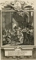 An illustration from Geistliche Todts-Gedancken : bey allerhand Gemählden und Schildereyen in Vorbildung unterschiedlichen Geschlechts, Alters, Standes, und Würdens-Persohnen sich des Todes zu erinneren, aus dessen Lehr die Tugend zu üben, und die Sünd zu meyden : erstlich in Kupfer entworffen, nachmahlen durch sittliche Erörtherung und Uberlegung unter Todten-Farben in Vorschein gebracht, dardurch zum Heyl der Seelen im Gemüth des geneigten Lesers ein lebendige Forcht und embsige Vorsorg des Todes zu erwecken (1753)