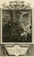 An illustration from Geistliche Todts-Gedancken : bey allerhand Gemählden und Schildereyen in Vorbildung unterschiedlichen Geschlechts, Alters, Standes, und Würdens-Persohnen sich des Todes zu erinnern, aus dessen Lehr die Tugend zu üben, und die Sünd zu meyden : erstlich in Kupfer entworffen, nachmahlen durch sittliche Erörtherung und Uberlegung unter Todten-Farben in Vorschein gebracht, dardurch zum Heyl der Seelen im Gemüth des geneigten Lesers ein lebendige Forcht und embsige Vorsorg des Todes zu erwecken (1753)