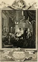 An illustration from Geistliche Todts-Gedancken : bey allerhand Gemählden und Schildereyen in Vorbildung unterschiedlichen Geschlechts, Alters, Standes, und Würdens-Persohnen sich des Todes zu erinnern, aus dessen Lehr die Tugend zu üben, und die Sünd zu meyden : erstlich in Kupfer entworffen, nachmahlen durch sittliche Erörtherung und Uberlegung unter Todten-Farben in Vorschein gebracht, dardurch zum Heyl der Seelen im Gemüth des geneigten Lesers ein lebendige Forcht und embsige Vorsorg des Todes zu erwecken (1753)