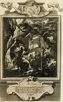 An illustration from Geistliche Todts-Gedancken : bey allerhand Gemählden und Schildereyen in Vorbildung unterschiedlichen Geschlechts, Alters, Standes, und Würdens-Persohnen sich des Todes zu erinnern, aus dessen Lehr die Tugend zu üben, und die Sünd zu meyden : erstlich in Kupfer entworffen, nachmahlen durch sittliche Erörtherung und Uberlegung unter Todten-Farben in Vorschein gebracht, dardurch zum Heyl der Seelen im Gemüth des geneigten Lesers ein lebendige Forcht und embsige Vorsorg des Todes zu erwecken (1753)