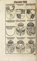 An illustration from Gemeiner loblicher Eydgnoschafft Stetten, Landen vnd Völckeren Chronick wirdiger Thaaten Beschreybung : hieriñ wirt auch die Gelegenheit der gantzen Europe : item ein kurtzuer griffne Chronica Germanie oder Teütschlands : in sonders aber ein fleyssige histori vnd ordenliche Beschreybung Gallie oder Franckrychs fürgestellt : darauff deñ obgedachte der Eydgnoschafft Beschreybung volget ... (1548)