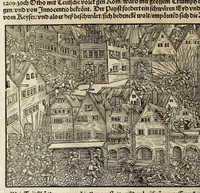 Picture 11 of 57 from Gemeiner loblicher Eydgnoschafft Stetten, Landen vnd Völckeren Chronick wirdiger Thaaten Beschreybung : hieriñ wirt auch die Gelegenheit der gantzen Europe : item ein kurtzuer griffne Chronica Germanie oder Teütschlands : in sonders aber ein fleyssige histori vnd ordenliche Beschreybung Gallie oder Franckrychs fürgestellt : darauff deñ obgedachte der Eydgnoschafft Beschreybung volget ... (1548), leaf 152