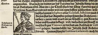 An illustration from Gemeiner loblicher Eydgnoschafft Stetten, Landen vnd Völckeren Chronick wirdiger Thaaten Beschreybung : hieriñ wirt auch die Gelegenheit der gantzen Europe : item ein kurtzuer griffne Chronica Germanie oder Teütschlands : in sonders aber ein fleyssige histori vnd ordenliche Beschreybung Gallie oder Franckrychs fürgestellt : darauff deñ obgedachte der Eydgnoschafft Beschreybung volget ... (1548)