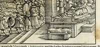 An illustration from Gemeiner loblicher Eydgnoschafft Stetten, Landen vnd Völckeren Chronick wirdiger Thaaten Beschreybung : hieriñ wirt auch die Gelegenheit der gantzen Europe : item ein kurtzuer griffne Chronica Germanie oder Teütschlands : in sonders aber ein fleyssige histori vnd ordenliche Beschreybung Gallie oder Franckrychs fürgestellt : darauff deñ obgedachte der Eydgnoschafft Beschreybung volget ... (1548)