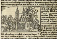 Picture 42 of 57 from Gemeiner loblicher Eydgnoschafft Stetten, Landen vnd Völckeren Chronick wirdiger Thaaten Beschreybung : hieriñ wirt auch die Gelegenheit der gantzen Europe : item ein kurtzuer griffne Chronica Germanie oder Teütschlands : in sonders aber ein fleyssige histori vnd ordenliche Beschreybung Gallie oder Franckrychs fürgestellt : darauff deñ obgedachte der Eydgnoschafft Beschreybung volget ... (1548), leaf 414