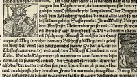 An illustration from Gemeiner loblicher Eydgnoschafft Stetten, Landen vnd Völckeren Chronick wirdiger Thaaten Beschreybung : hieriñ wirt auch die Gelegenheit der gantzen Europe : item ein kurtzuer griffne Chronica Germanie oder Teütschlands : in sonders aber ein fleyssige histori vnd ordenliche Beschreybung Gallie oder Franckrychs fürgestellt : darauff deñ obgedachte der Eydgnoschafft Beschreybung volget ... (1548)