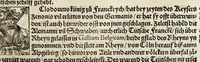 An illustration from Gemeiner loblicher Eydgnoschafft Stetten, Landen vnd Völckeren Chronick wirdiger Thaaten Beschreybung : hieriñ wirt auch die Gelegenheit der gantzen Europe : item ein kurtzuer griffne Chronica Germanie oder Teütschlands : in sonders aber ein fleyssige histori vnd ordenliche Beschreybung Gallie oder Franckrychs fürgestellt : darauff deñ obgedachte der Eydgnoschafft Beschreybung volget ... (1548)