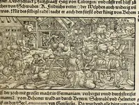 Picture 21 of 76 from Gemeiner loblicher Eydgnoschafft Stetten, Landen vnd Völckeren Chronick wirdiger Thaaten Beschreybung : hieriñ wirt auch die Gelegenheit der gantzen Europe : item ein kurtzuer griffne Chronica Germanie oder Teütschlands : in sonders aber ein fleyssige histori vnd ordenliche Beschreybung Gallie oder Franckrychs fürgestellt : darauff deñ obgedachte der Eydgnoschafft Beschreybung volget ... (1548), leaf 141
