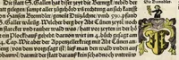 An illustration from Gemeiner loblicher Eydgnoschafft Stetten, Landen vnd Völckeren Chronick wirdiger Thaaten Beschreybung : hieriñ wirt auch die Gelegenheit der gantzen Europe : item ein kurtzuer griffne Chronica Germanie oder Teütschlands : in sonders aber ein fleyssige histori vnd ordenliche Beschreybung Gallie oder Franckrychs fürgestellt : darauff deñ obgedachte der Eydgnoschafft Beschreybung volget ... (1548)