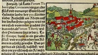 An illustration from Gemeiner loblicher Eydgnoschafft Stetten, Landen vnd Völckeren Chronick wirdiger Thaaten Beschreybung : hieriñ wirt auch die Gelegenheit der gantzen Europe : item ein kurtzuer griffne Chronica Germanie oder Teütschlands : in sonders aber ein fleyssige histori vnd ordenliche Beschreybung Gallie oder Franckrychs fürgestellt : darauff deñ obgedachte der Eydgnoschafft Beschreybung volget ... (1548)