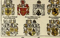 An illustration from Gemeiner loblicher Eydgnoschafft Stetten, Landen vnd Völckeren Chronick wirdiger Thaaten Beschreybung : hieriñ wirt auch die Gelegenheit der gantzen Europe : item ein kurtzuer griffne Chronica Germanie oder Teütschlands : in sonders aber ein fleyssige histori vnd ordenliche Beschreybung Gallie oder Franckrychs fürgestellt : darauff deñ obgedachte der Eydgnoschafft Beschreybung volget ... (1548)