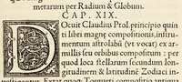 An illustration from Gemmae Frisii medici et mathematici De radio astronomico & geometrico liber. : in quo multa quae ad geographia[m], opticam, geometriam & astronomiam vtiliss. sunt, demonstrantur. Illustriss[imi] comiti de Feria dicatus (1545)