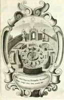 An illustration from Genealogia serenissimae domus Austriacae : a Philippo Primo, Rege Hispaniarum, altero Austriacae magnitudinis fundatore, ad Augustissimos Caesares Leopoldum et Margaretham deducta : et eisdem Augustissimis, dum felici et toto orbe desiderato hymenaeo jungerentur, submississime dedicata ab Archiducali Collegio Graecensi Societatis Jesu (1666)