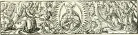 An illustration from Genealogia serenissimae domus Austriacae : a Philippo Primo, Rege Hispaniarum, altero Austriacae magnitudinis fundatore, ad Augustissimos Caesares Leopoldum et Margaretham deducta : et eisdem Augustissimis, dum felici et toto orbe desiderato hymenaeo jungerentur, submississime dedicata ab Archiducali Collegio Graecensi Societatis Jesu (1666)