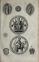 An illustration from A genealogical history of the kings of England, and monarchs of Great Britain, &c. : from the Conquest, anno 1066, to the year 1677 : in seven parts or books containing a discourse of their several lives, marriages, and issues ... with their effigies, seals, tombs ... all engraven in copper plates : furnished with several remarques and annotations (1677)
