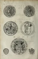 An illustration from A genealogical history of the kings of England, and monarchs of Great Britain, &c. : from the Conquest, anno 1066, to the year 1677 : in seven parts or books containing a discourse of their several lives, marriages, and issues ... with their effigies, seals, tombs ... all engraven in copper plates : furnished with several remarques and annotations (1677)