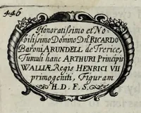 An illustration from A genealogical history of the kings of England, and monarchs of Great Britain, &c. : from the Conquest, anno 1066, to the year 1677 : in seven parts or books containing a discourse of their several lives, marriages, and issues ... with their effigies, seals, tombs ... all engraven in copper plates : furnished with several remarques and annotations (1677)