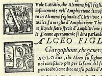 An illustration from Geneologia de gli dei : i quin deci libri di M. Giouanni Boccaccio, sopra la origine et discendenza di tutti gli dei de' gentili, con la spositione & sensi allegorici delle fauole, & con la dichiaratione dell'historie appartenenti à detta materia (1547)