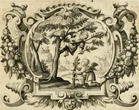 An illustration from Genii Serenissimorum Principum Philippi Wilhelmi Comitis Palatini Rheni ... sponsi, et Annae Catharinae Constantiae, augustissimorum regum Sigismundi III. filiae, Vladislai IV. sororis, Poloniae et Sueciae &c principis, sponsae : quos in nuptiali eorundem solennitate tria Societatis Jesu Collegia Dusseldorpiense, Monasterioeiffliacum e[t] Marcoduranum clementissimis suis dominis et munificentissimis fundatoribus D. C (1642)