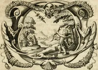 An illustration from Genii Serenissimorum Principum Philippi Wilhelmi Comitis Palatini Rheni ... sponsi, et Annae Catharinae Constantiae, augustissimorum regum Sigismundi III. filiae, Vladislai IV. sororis, Poloniae et Sueciae &c principis, sponsae : quos in nuptiali eorundem solennitate tria Societatis Jesu Collegia Dusseldorpiense, Monasterioeiffliacum e[t] Marcoduranum clementissimis suis dominis et munificentissimis fundatoribus D. C (1642)