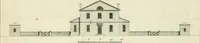 An illustration from The gentleman and farmer's architect : a new work, containing a great variety of useful and genteel designs, being correct plans and elevations of parsonage and farm houses, lodges for parks, pinery, peach, hot and green houses, with the fire-wall, tan-pit, &c. particularly described ... : with scales and tables of reference, describing the several parts, with their just dimensions and use (1762)