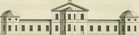 An illustration from The gentleman and farmer's architect : a new work, containing a great variety of useful and genteel designs, being correct plans and elevations of parsonage and farm houses, lodges for parks, pinery, peach, hot and green houses, with the fire-wall, tan-pit, &c. particularly described ... : with scales and tables of reference, describing the several parts, with their just dimensions and use (1762)