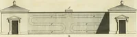 An illustration from The gentleman and farmer's architect : a new work, containing a great variety of useful and genteel designs, being correct plans and elevations of parsonage and farm houses, lodges for parks, pinery, peach, hot and green houses, with the fire-wall, tan-pit, &c. particularly described ... : with scales and tables of reference, describing the several parts, with their just dimensions and use (1762)