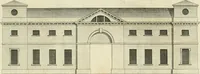 An illustration from The gentleman and farmer's architect : a new work, containing a great variety of useful and genteel designs, being correct plans and elevations of parsonage and farm houses, lodges for parks, pinery, peach, hot and green houses, with the fire-wall, tan-pit, &c. particularly described ... : with scales and tables of reference, describing the several parts, with their just dimensions and use (1762)
