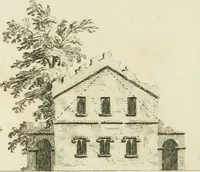An illustration from The gentleman and farmer's architect : a new work, containing a great variety of useful and genteel designs, being correct plans and elevations of parsonage and farm houses, lodges for parks, pinery, peach, hot and green houses, with the fire-wall, tan-pit, &c. particularly described ... : with scales and tables of reference, describing the several parts, with their just dimensions and use (1762)