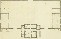 An illustration from The gentleman and farmer's architect : a new work, containing a great variety of useful and genteel designs, being correct plans and elevations of parsonage and farm houses, lodges for parks, pinery, peach, hot and green houses, with the fire-wall, tan-pit, &c. particularly described ... : with scales and tables of reference, describing the several parts, with their just dimensions and use (1762)