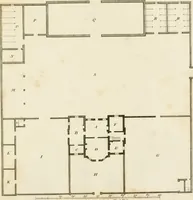 An illustration from The country gentleman's architect, in a great variety of new designs, for cottages, farm-houses, country-houses, villas, lodges for park or garden entrances, and ornamental wooden gates : with plans of the offices belonging to each design, distributed with a strict attention to convenience, elegance, and economy (1787)