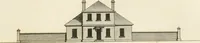 An illustration from The country gentleman's architect, in a great variety of new designs, for cottages, farm-houses, country-houses, villas, lodges for park or garden entrances, and ornamental wooden gates : with plans of the offices belonging to each design, distributed with a strict attention to convenience, elegance, and economy (1787)