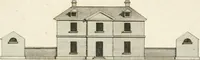An illustration from The country gentleman's architect, in a great variety of new designs, for cottages, farm-houses, country-houses, villas, lodges for park or garden entrances, and ornamental wooden gates : with plans of the offices belonging to each design, distributed with a strict attention to convenience, elegance, and economy (1787)