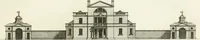 An illustration from The country gentleman's architect, in a great variety of new designs, for cottages, farm-houses, country-houses, villas, lodges for park or garden entrances, and ornamental wooden gates : with plans of the offices belonging to each design, distributed with a strict attention to convenience, elegance, and economy (1787)