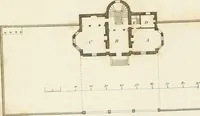 An illustration from The country gentleman's architect, in a great variety of new designs, for cottages, farm-houses, country-houses, villas, lodges for park or garden entrances, and ornamental wooden gates : with plans of the offices belonging to each design, distributed with a strict attention to convenience, elegance, and economy (1787)