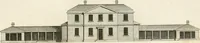 An illustration from The country gentleman's architect, in a great variety of new designs, for cottages, farm-houses, country-houses, villas, lodges for park or garden entrances, and ornamental wooden gates : with plans of the offices belonging to each design, distributed with a strict attention to convenience, elegance, and economy (1787)