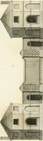 An illustration from The country gentleman's architect, in a great variety of new designs, for cottages, farm-houses, country-houses, villas, lodges for park or garden entrances, and ornamental wooden gates : with plans of the offices belonging to each design, distributed with a strict attention to convenience, elegance, and economy (1787)